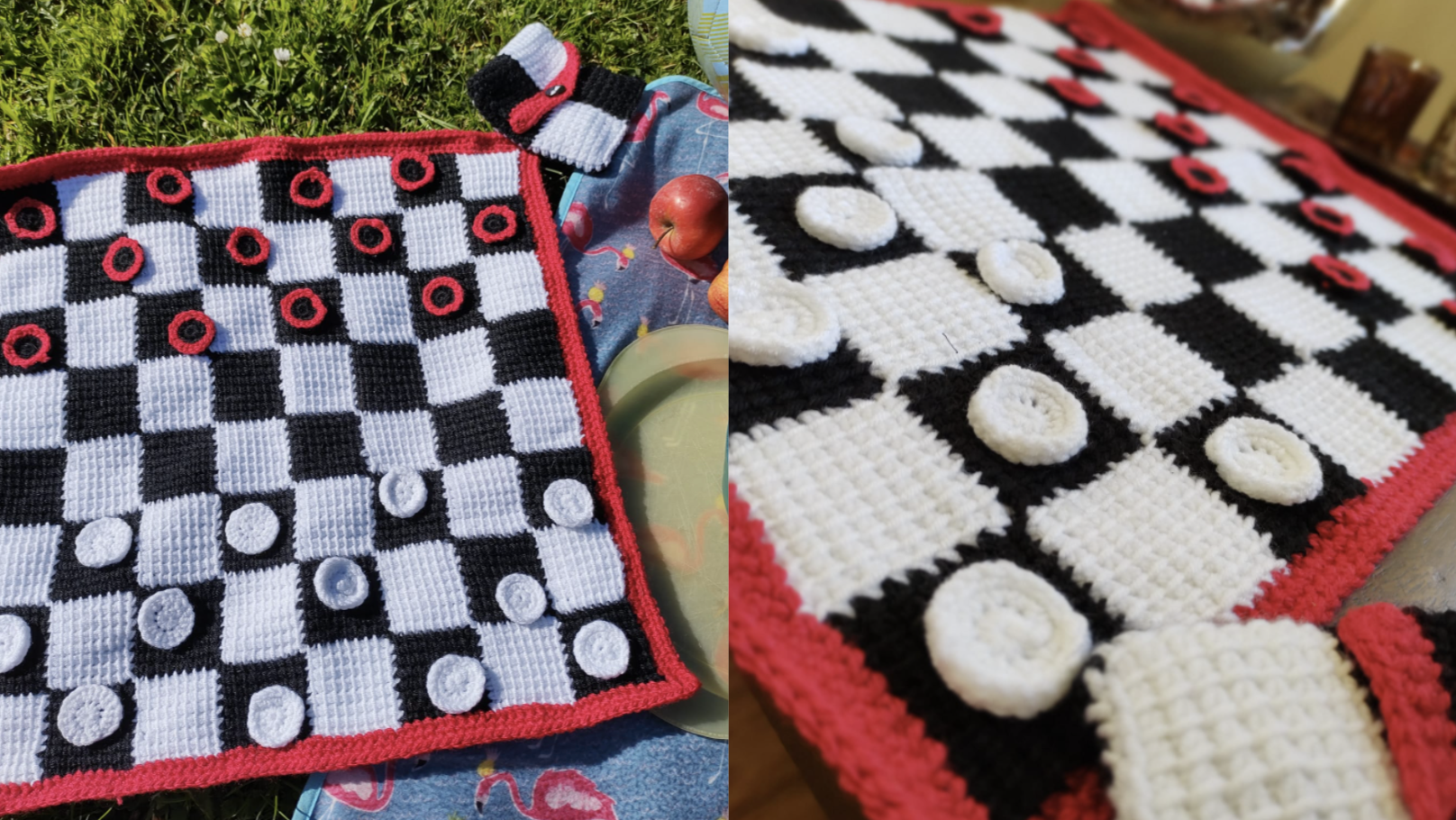 Lisa Lamb’s Tunisian Crochet Blanket/Checkers Board