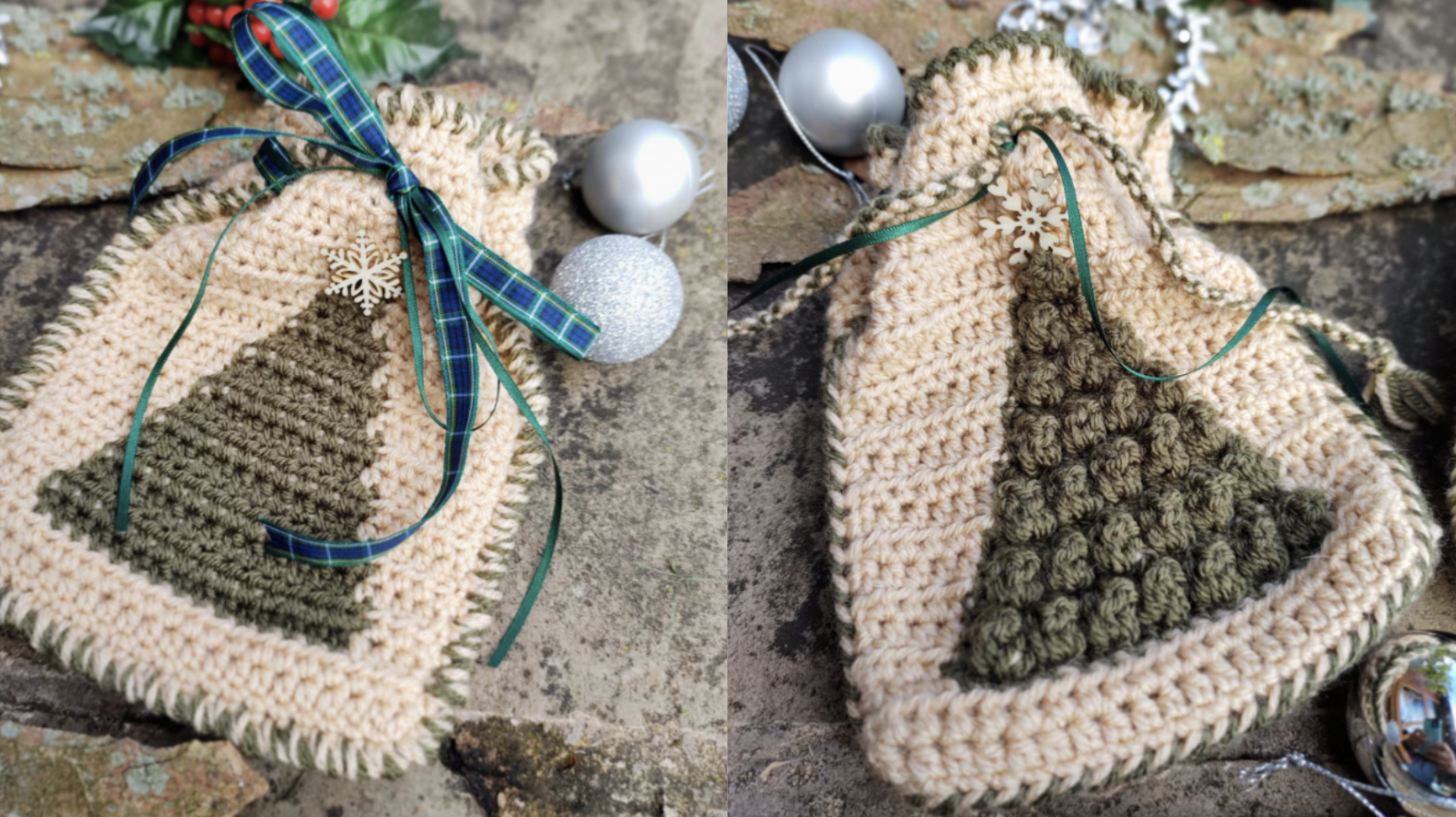 How to make a Crochet Christmas Tree Gift Bag